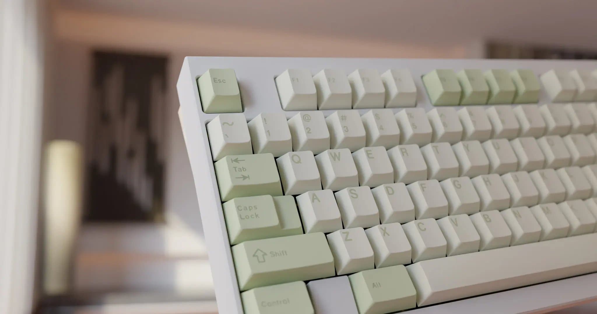 GMK CYL Melon Cream - added desk mats, new renders