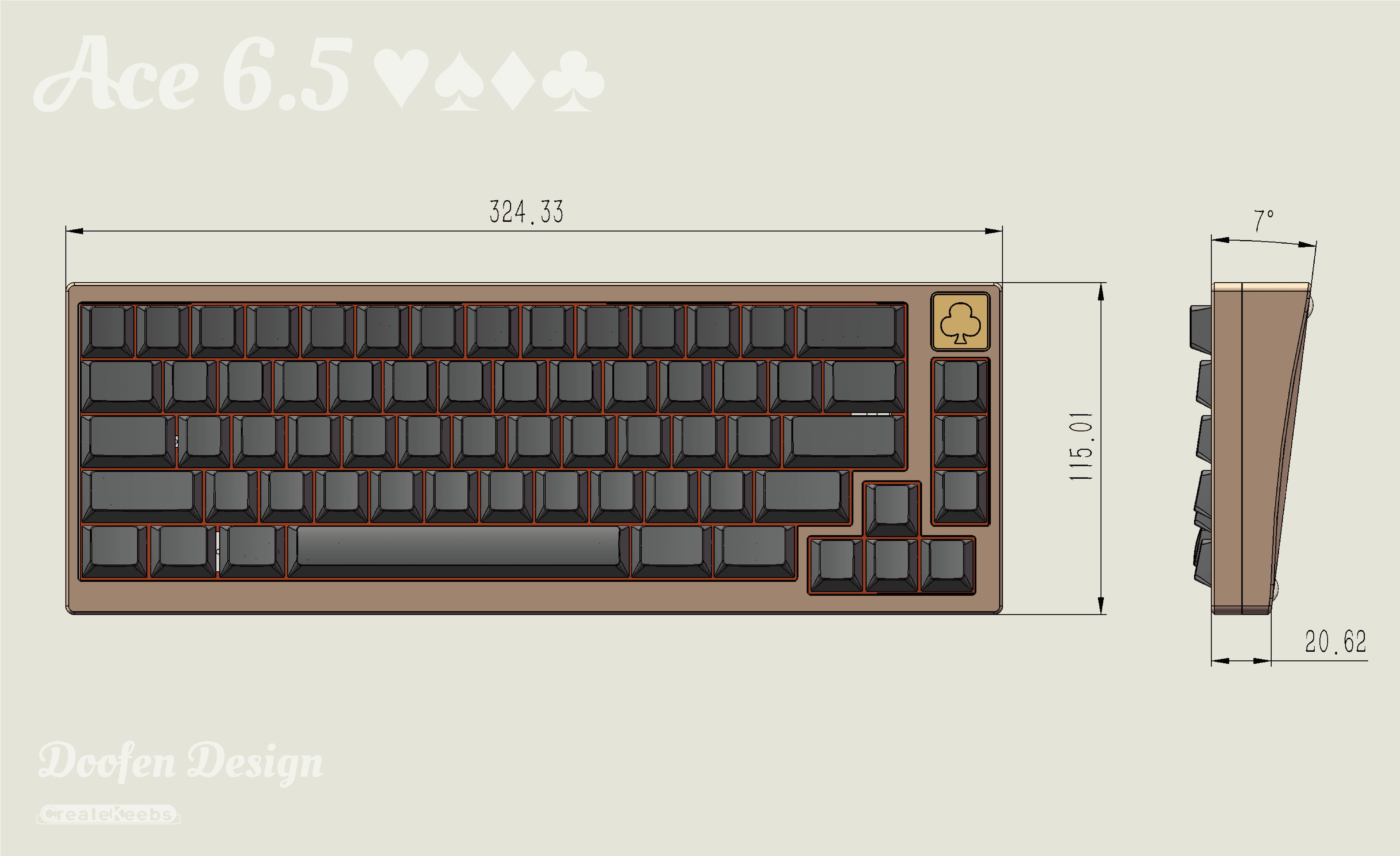 Ace6.5--65% Keyboard,Ceatekeebs 2023 new work image 3