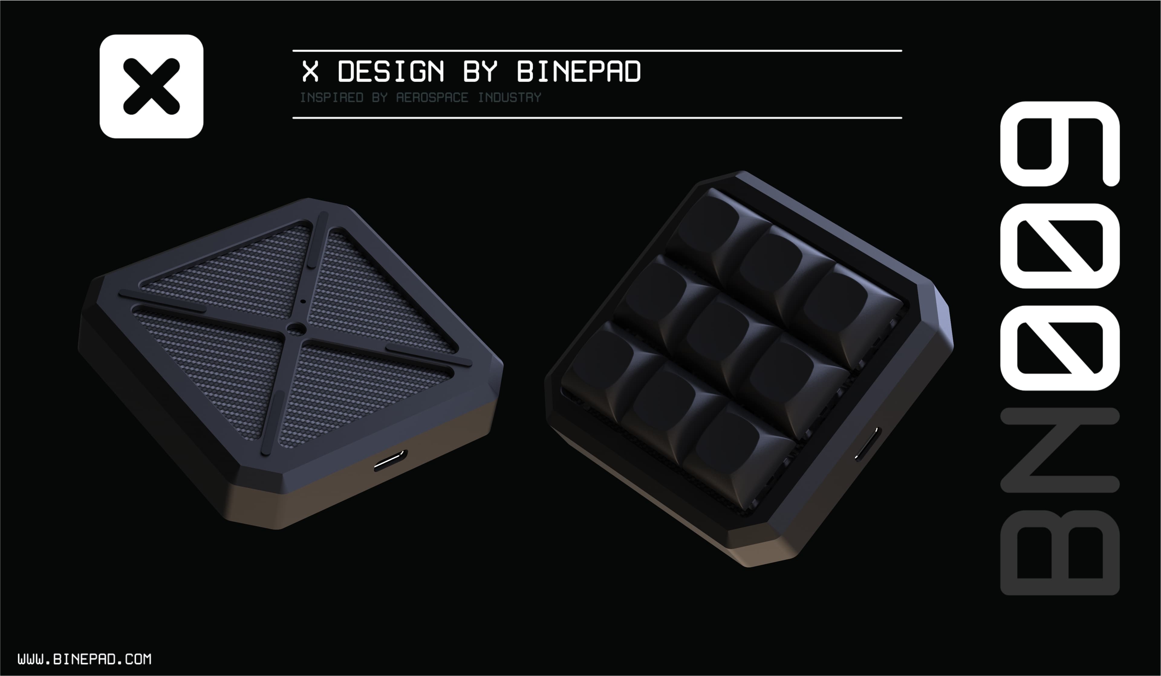 BINEPAD BN009 - 9 KEY MACROPAD (SHIPPED)