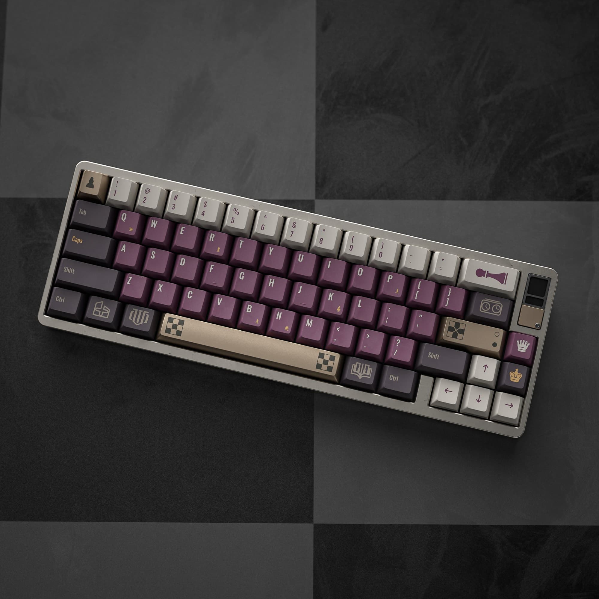 ALOHAKB ChessGame Purple Theme Gilding Crafts Key Cap image 21