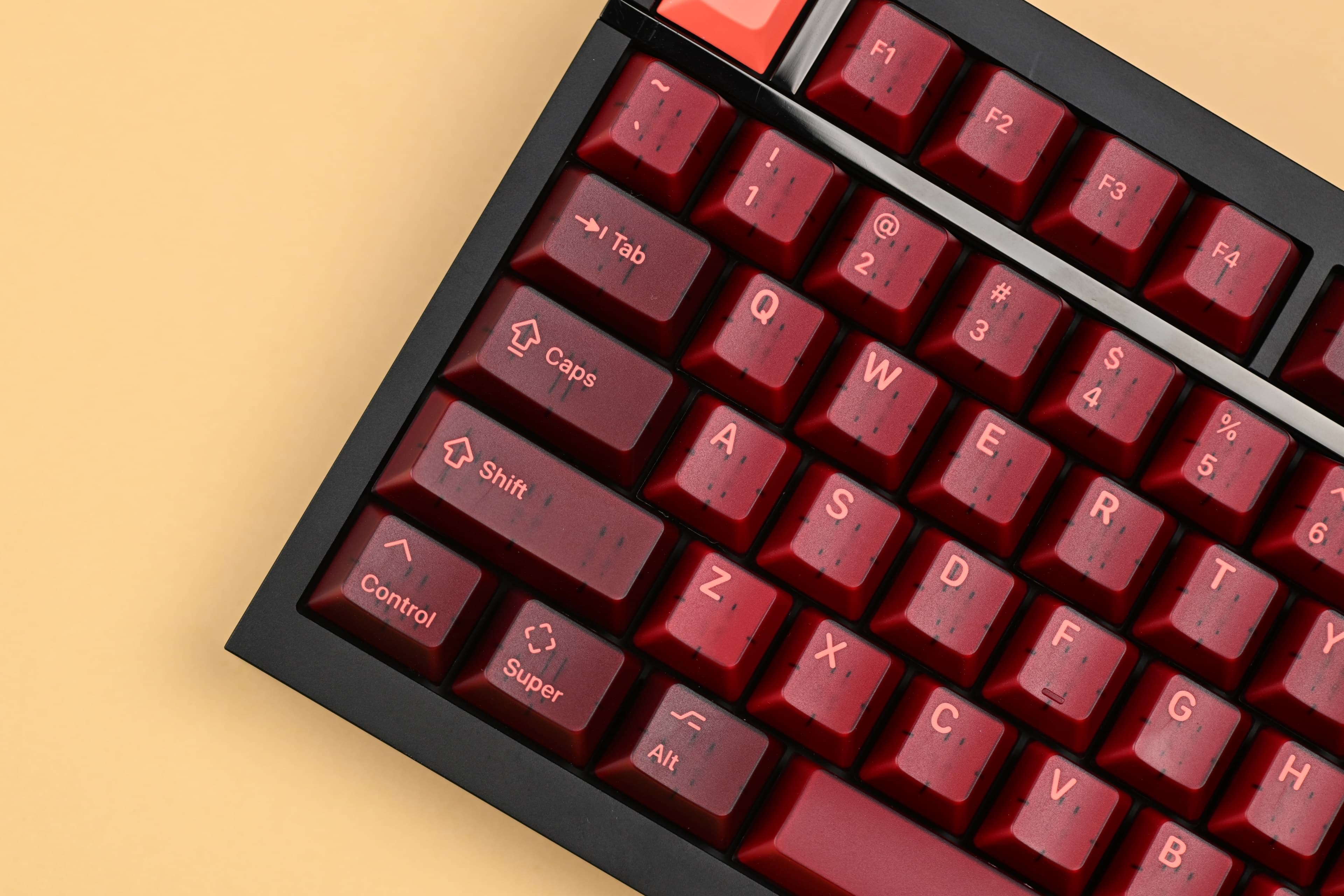 KAP Generation — a set of bright pink and translucent maroon keycaps image 13