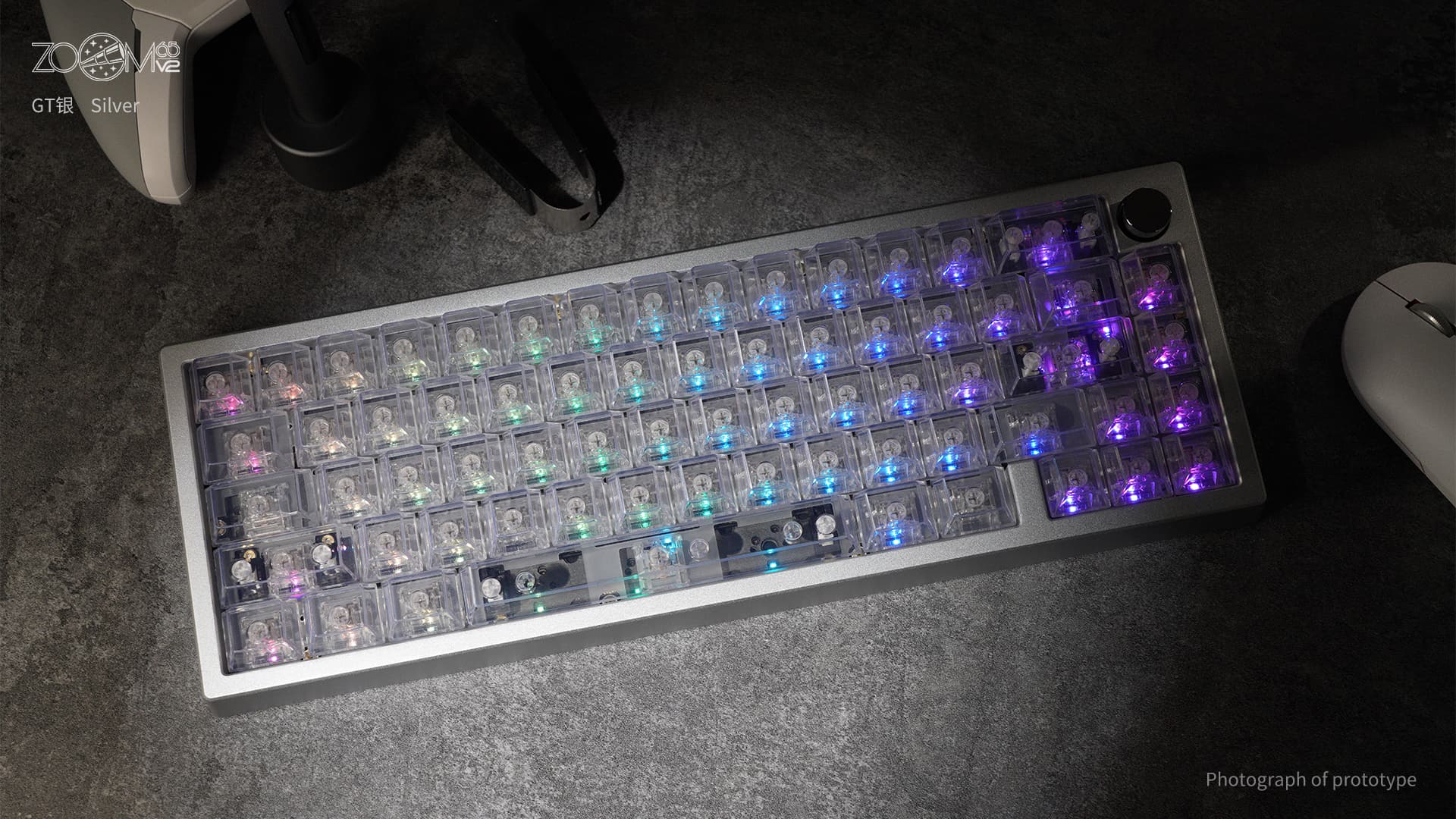 Zoom65EE V2 is Live-New case Colorway,Per-key RGB PCB,Seamless Side Profile image 4