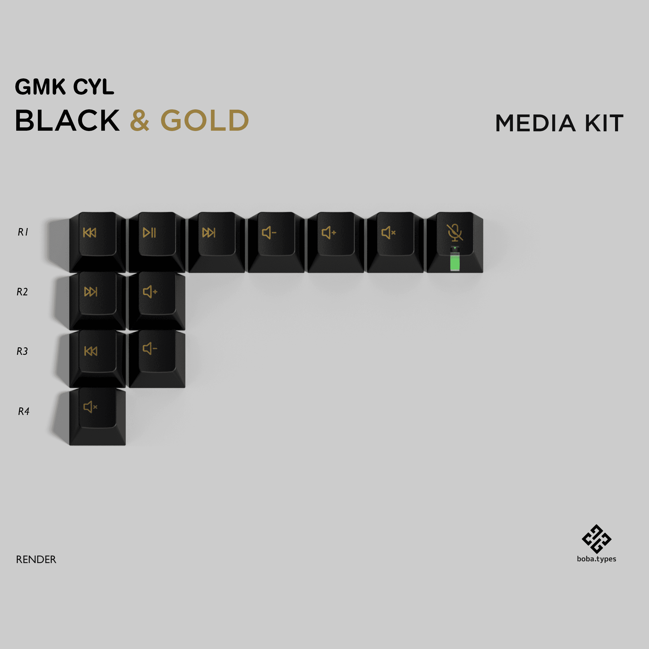 GMK CYL Black & Gold | GB live 'til 20th March - New deskmats/renders! image 12