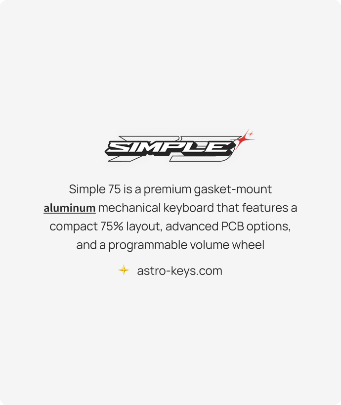 Simple 75 Keyboard - Volume Wheel, Hybrid PCB | Limited Group Buy image 2
