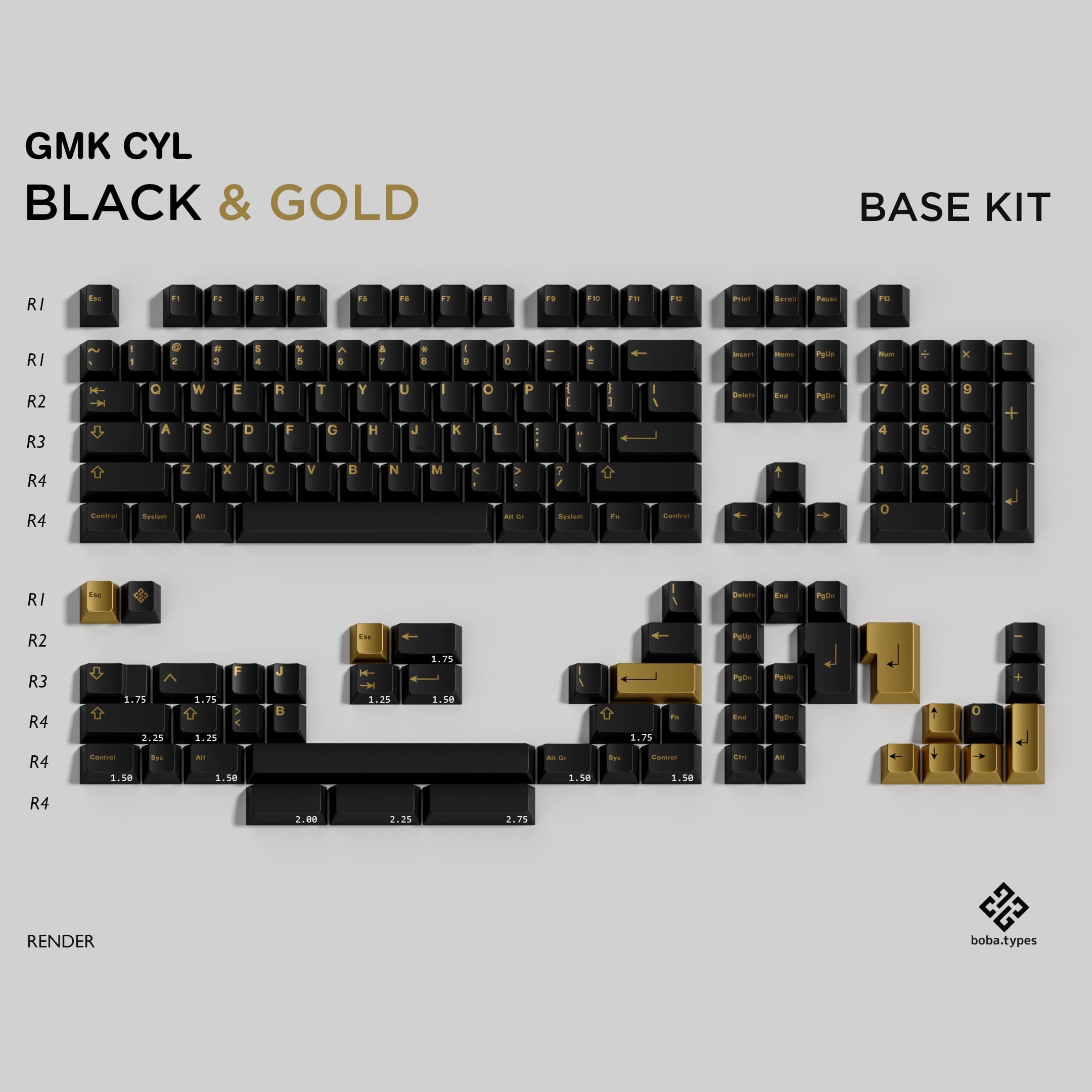 GMK CYL Black & Gold | GB live 'til 20th March - New deskmats/renders! image 6