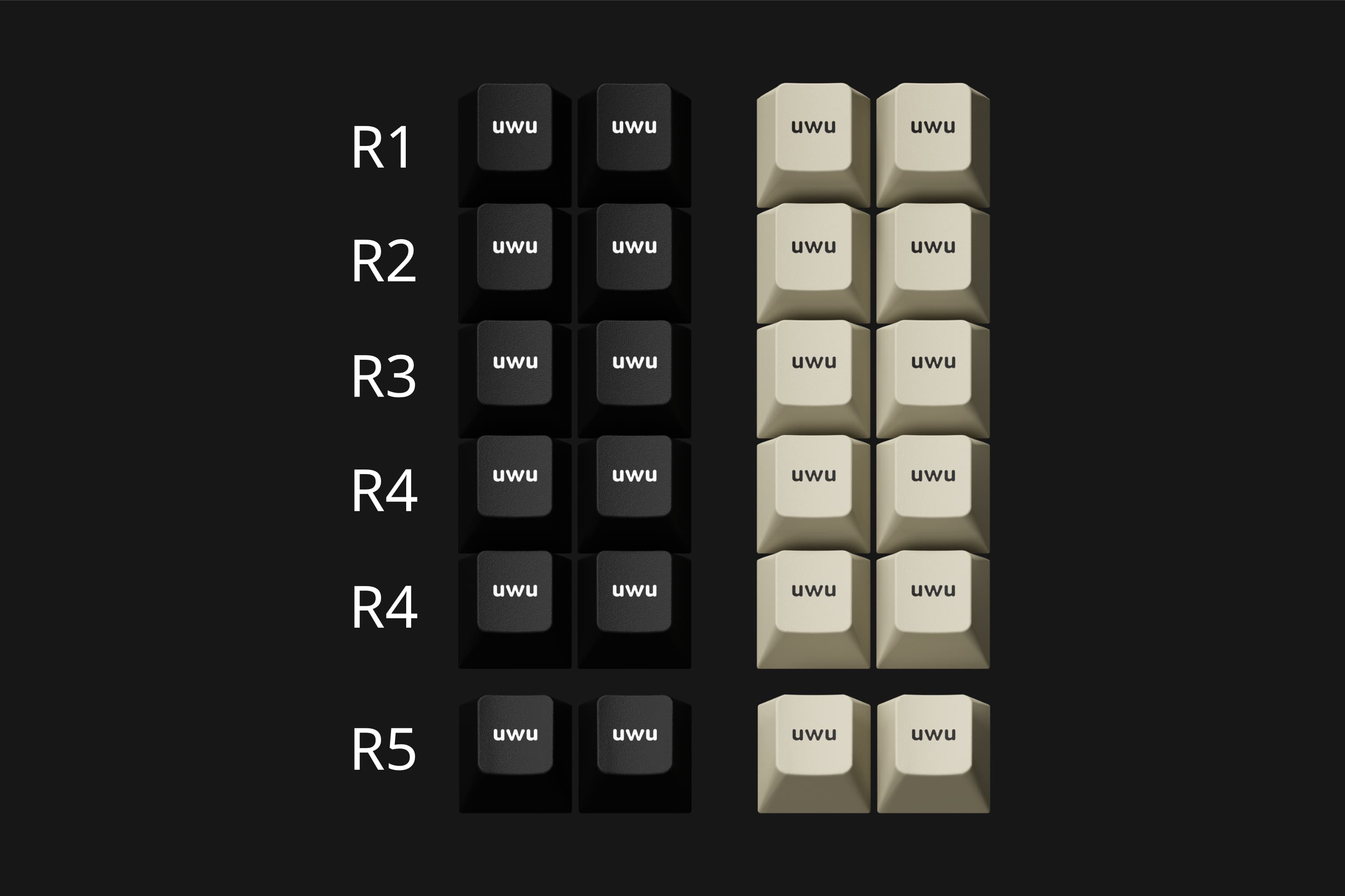 GMK Beige/WoB uwu Macro Add-on Kit