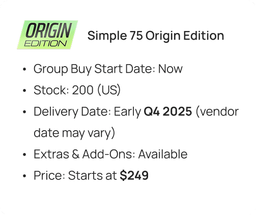 Simple 75 Keyboard - Volume Wheel, Hybrid PCB | Limited Group Buy image 15