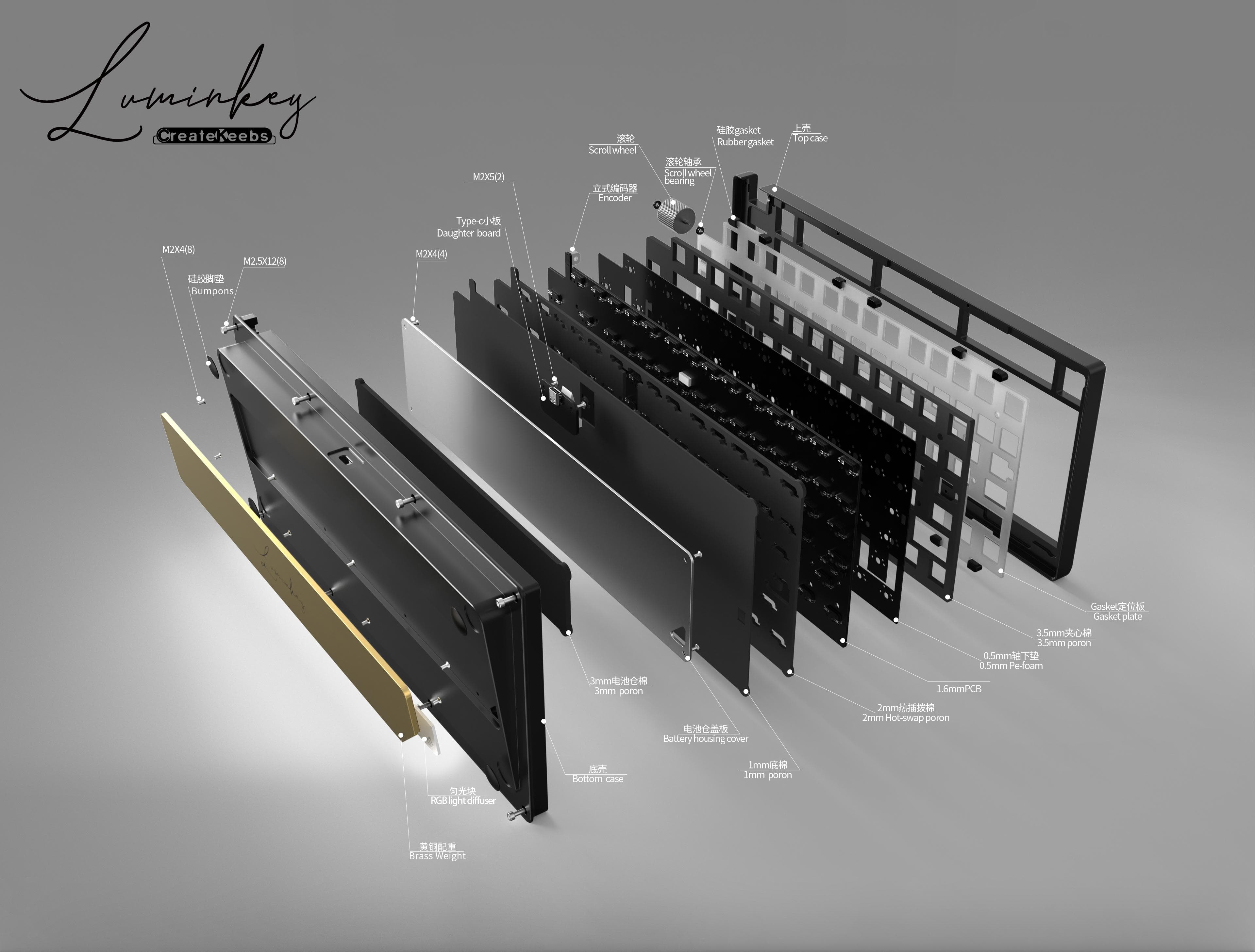Createkeebs LuminKey75-TKL, VIAL, Gasket mount, Hot-swap, 75% keyborad image 18