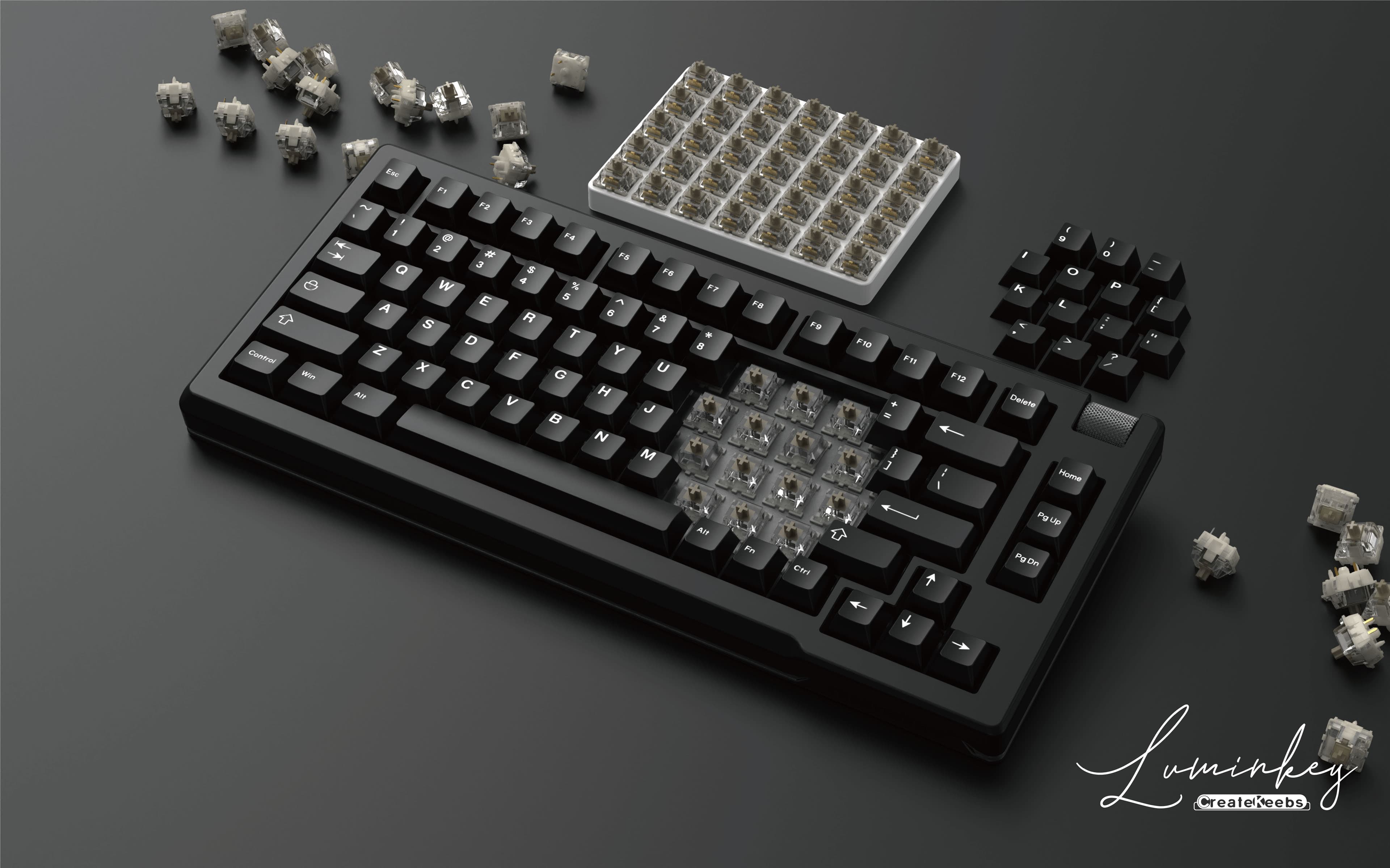 Createkeebs LuminKey75-TKL, VIAL, Gasket mount, Hot-swap, 75% keyborad image 23