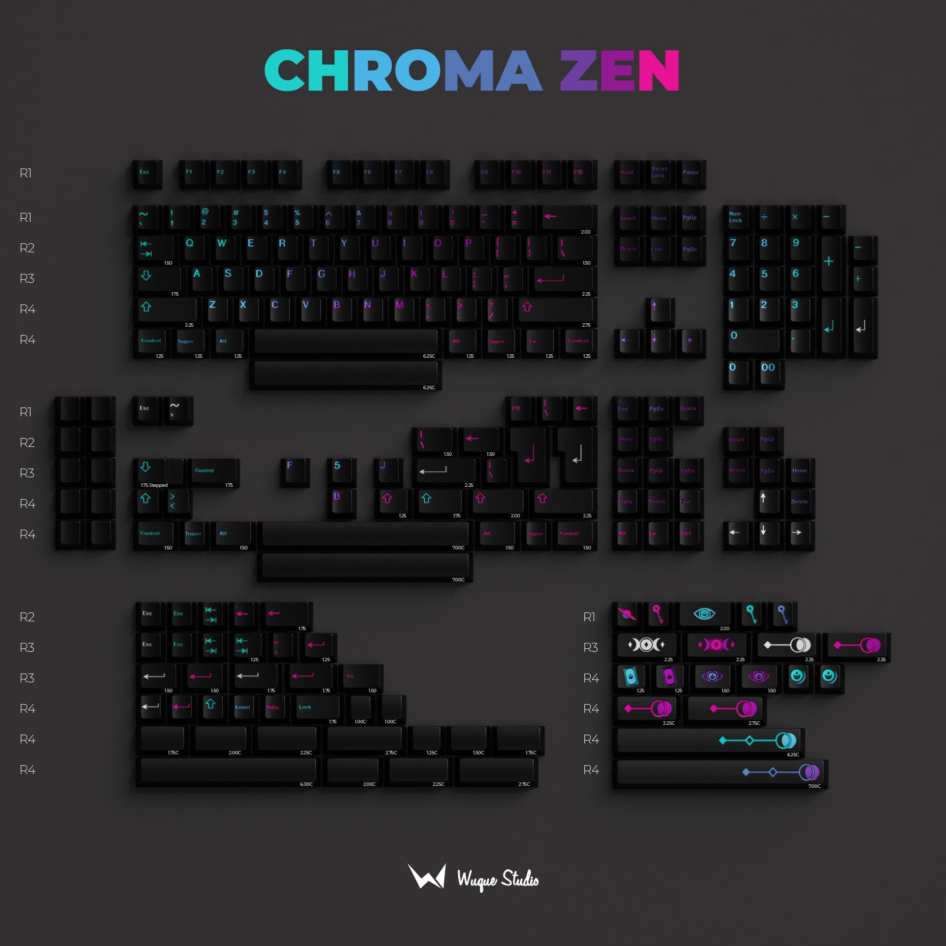 WS Mystical Cosmos and Chroma Zen Keycaps image 4