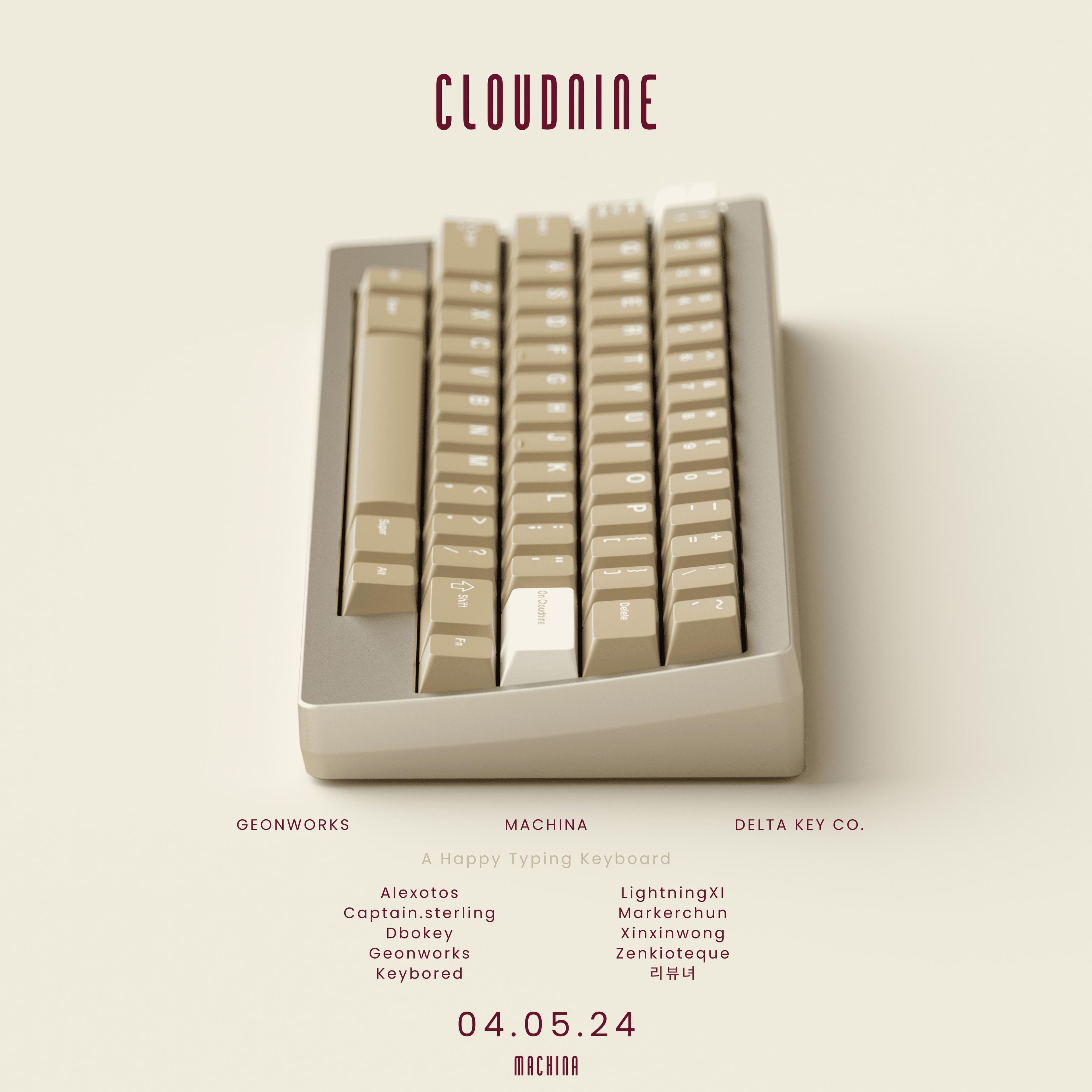 [GB May 4] Cloudnine 60% - A True Happy Typing Keyboard by Machina