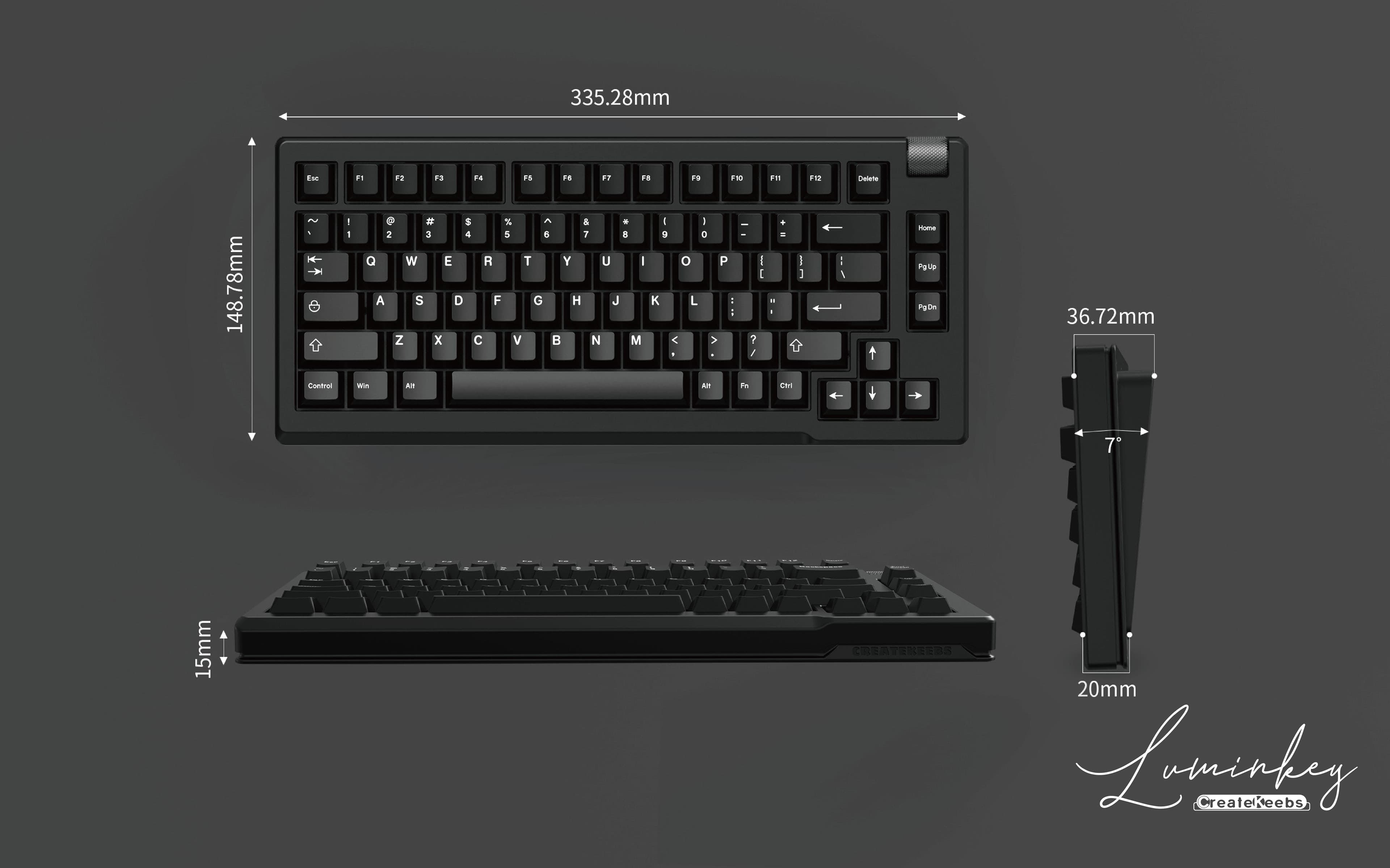 Createkeebs LuminKey75-TKL, VIAL, Gasket mount, Hot-swap, 75% keyborad image 26