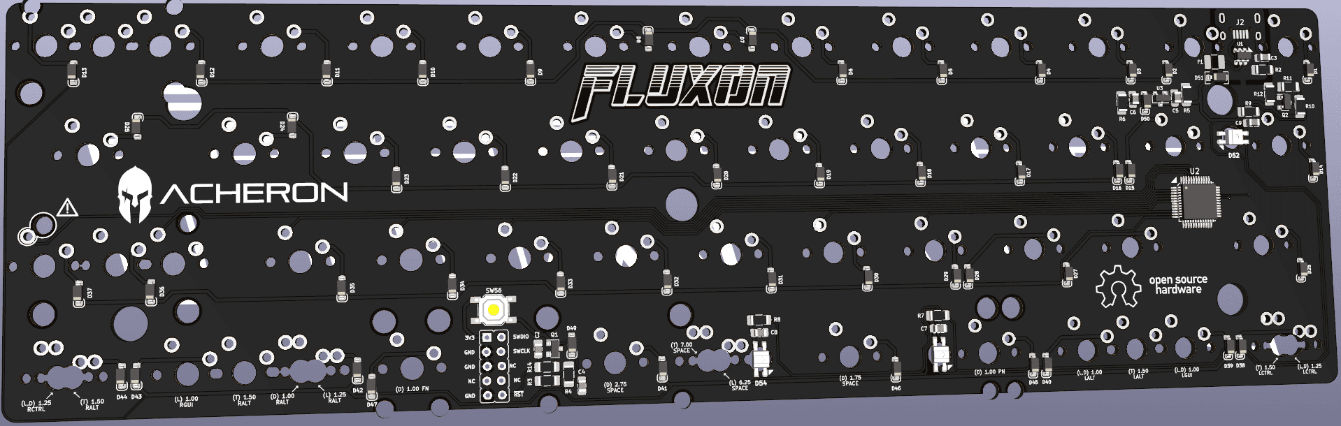 Fluxon, a QMK/VIA-compatible Vortex Core replacement PCB image 3