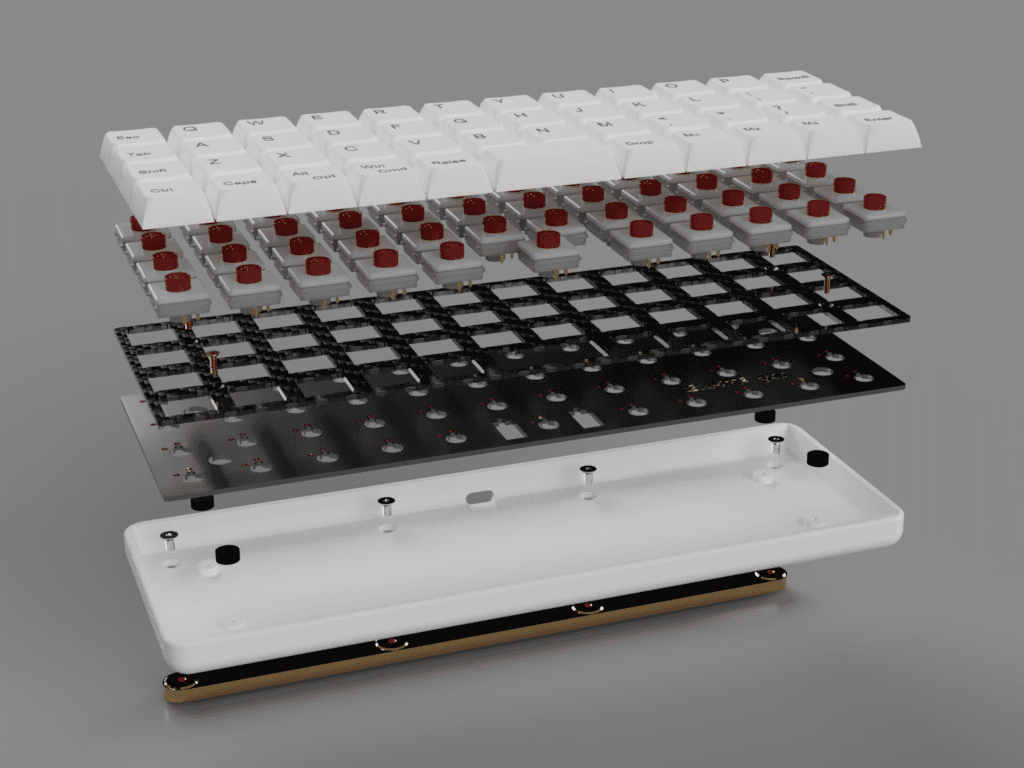 QUARKeys Z40 low profile keyboard, 40% MIT layout, full kit image 12