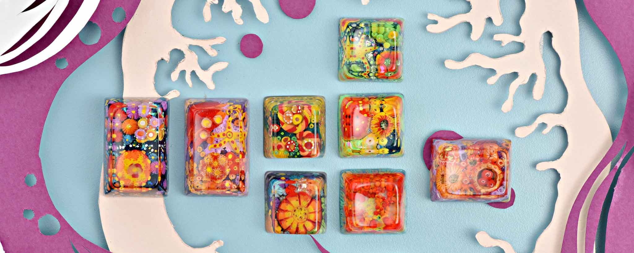 JELLY KEY - Atlantis Coral artisan keycaps collection
