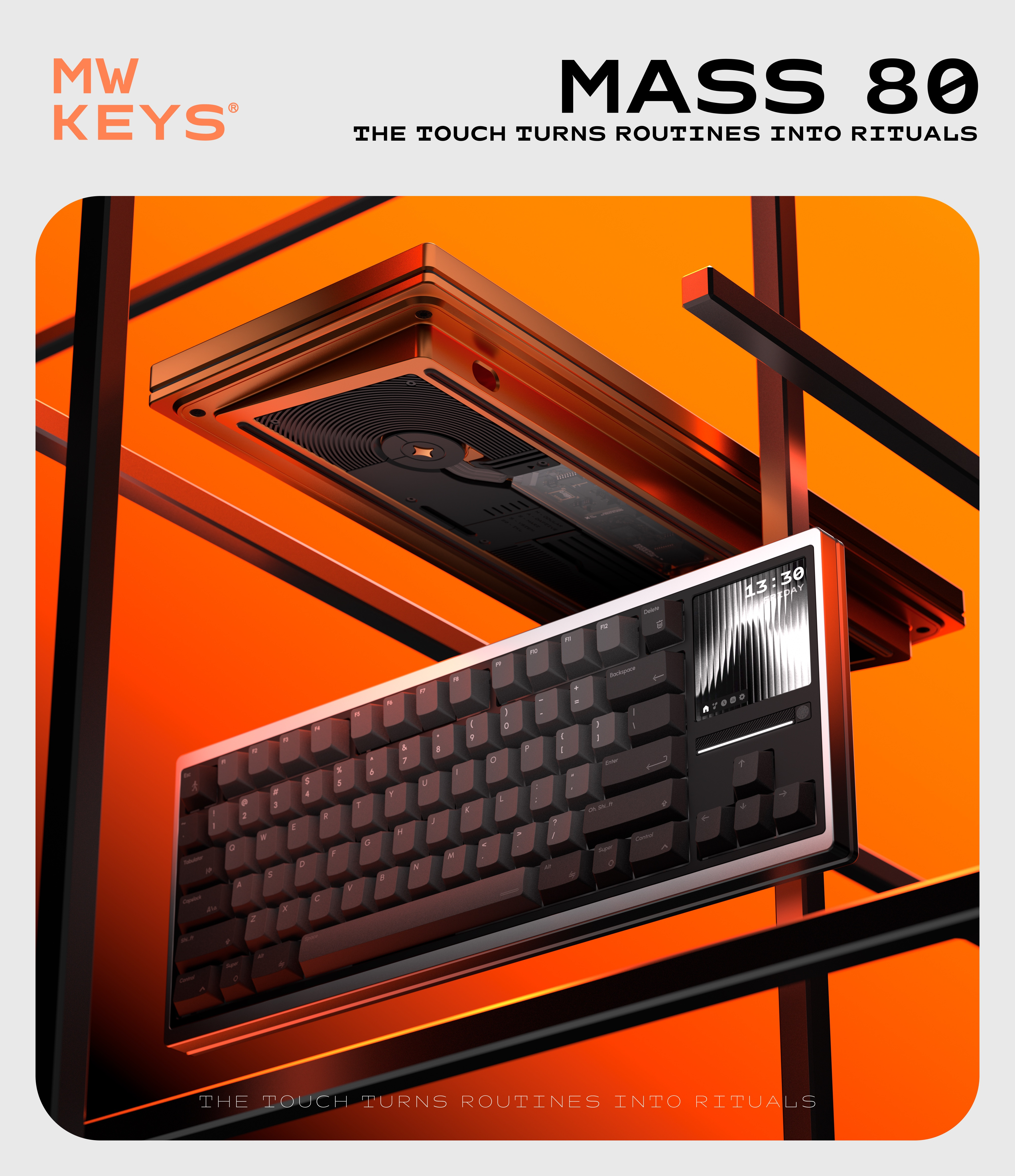 MASS 80 The Smartest Keyboard with Interactive Screen(GB live!)